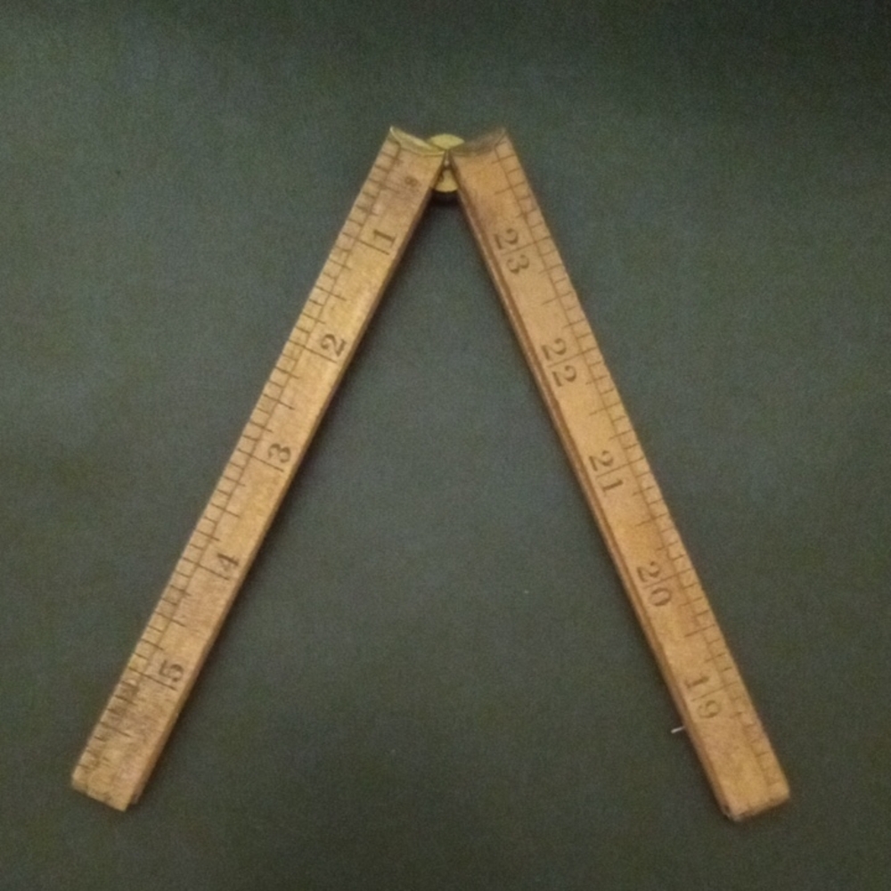 Vintage Wooden Folding Ruler - Brown